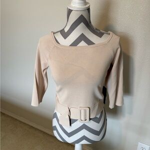 Eva Mendes for New York & Company Cream Knit Top